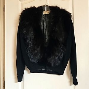 Jacques CA 1950s Vintage Black Cardigan